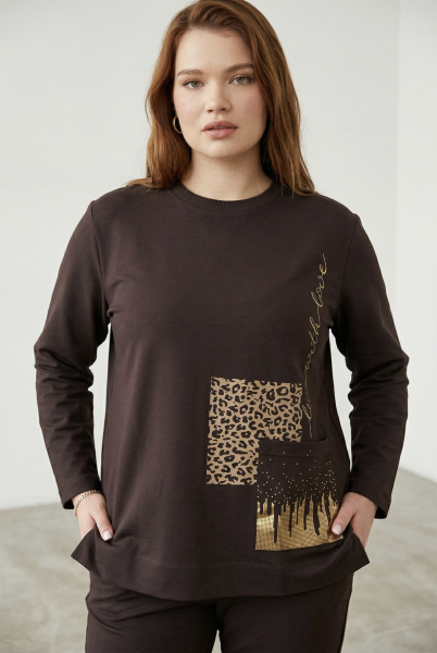 Джемпер женский М-У13738 (Размер:120-126-158,164 Цвет:шоколад)