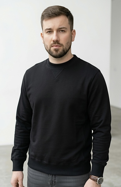 Свитшот мужской М-У23621 (Размер:100-90-170,176 Цвет:черный)