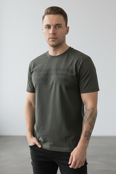 Футболка мужская М-23631/17 (Размер:108-98-170,176 Цвет:хаки)