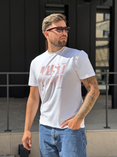 Футболка мужская М-23591/9 (Размер:92-82-170,176 Цвет:белый)