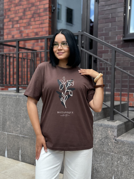 Футболка женская М-13628/1 (Размер:104-110-158,164 Цвет:шоколад)