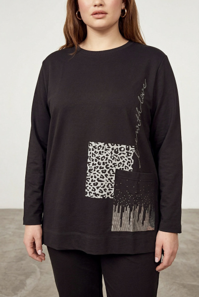 Джемпер женский М-У13738 (Размер:108-114-158,164 Цвет:черный)