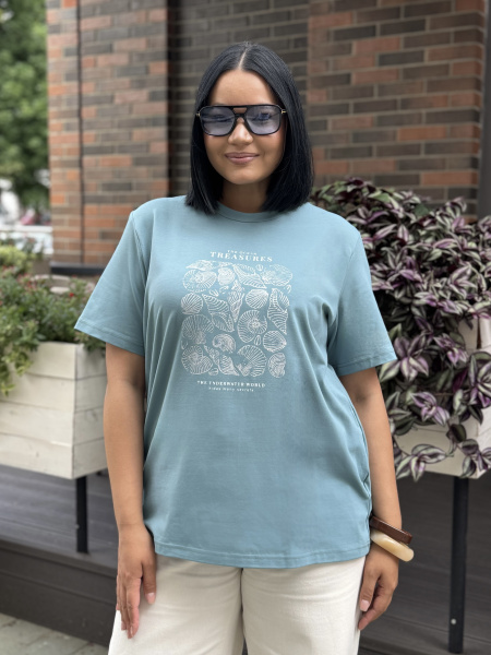 Футболка женская М-13628/2 (Размер:108-114-158,164 Цвет:аквамарин)