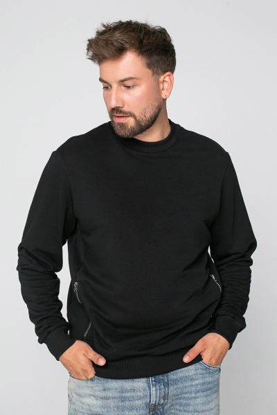 Свитшот мужской М-23484 (Размер:104-94-182,188 Цвет:черный)