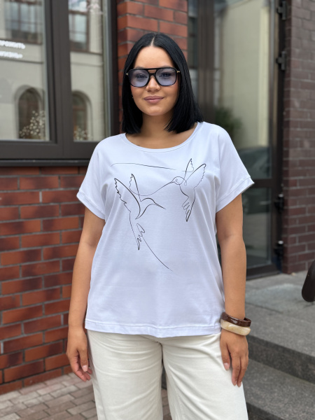 Футболка женская М-13626/5 (Размер:108-114-158,164 Цвет:белый)