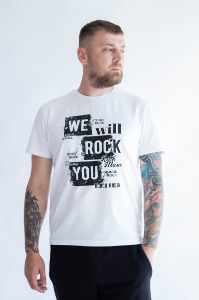 Футболка мужская М-23591/25 (Размер:116-106-170,176 Цвет:белый)