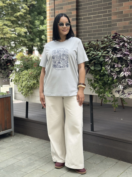 Футболка женская М-13628/2 (Размер:100-106-158,164 Цвет:св.серый)