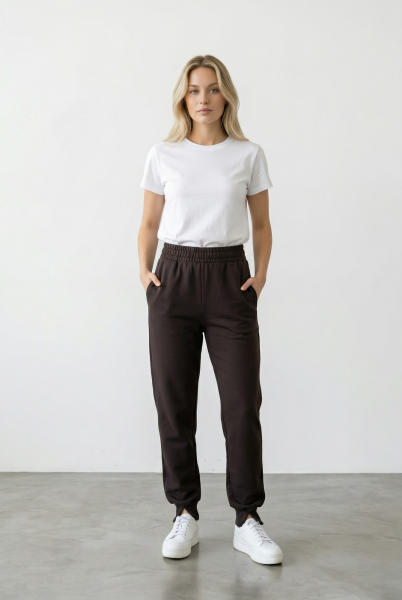 Брюки спортивные женские М-У12128 (Размер:96-102-164 Цвет:шоколад)