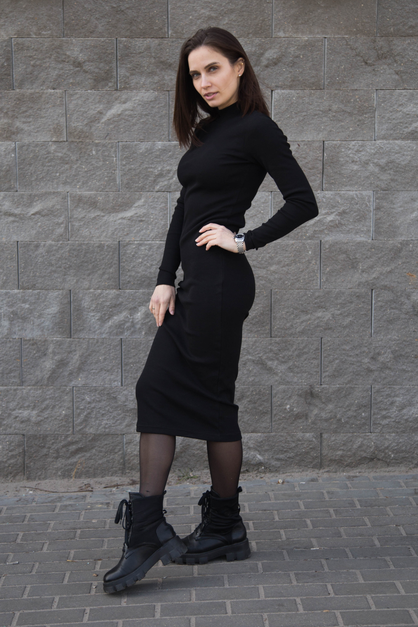 Платье женское М-17063/1 (Размер:84-90-158,164 Цвет:черный)