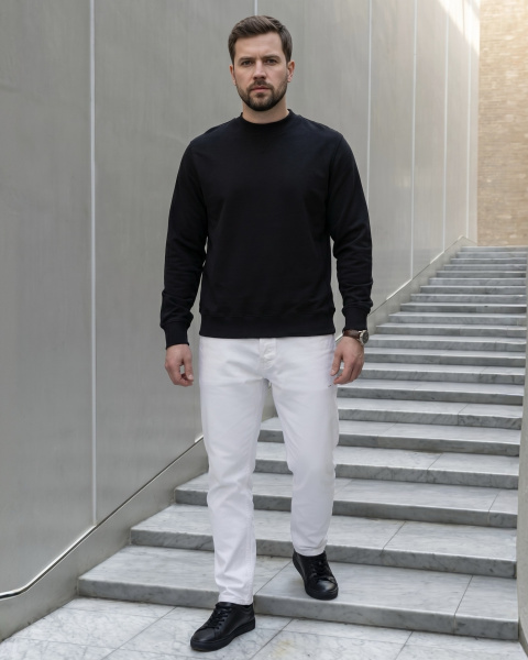 Свитшот мужской М-У23621 (Размер:100-90-170,176 Цвет:черный)