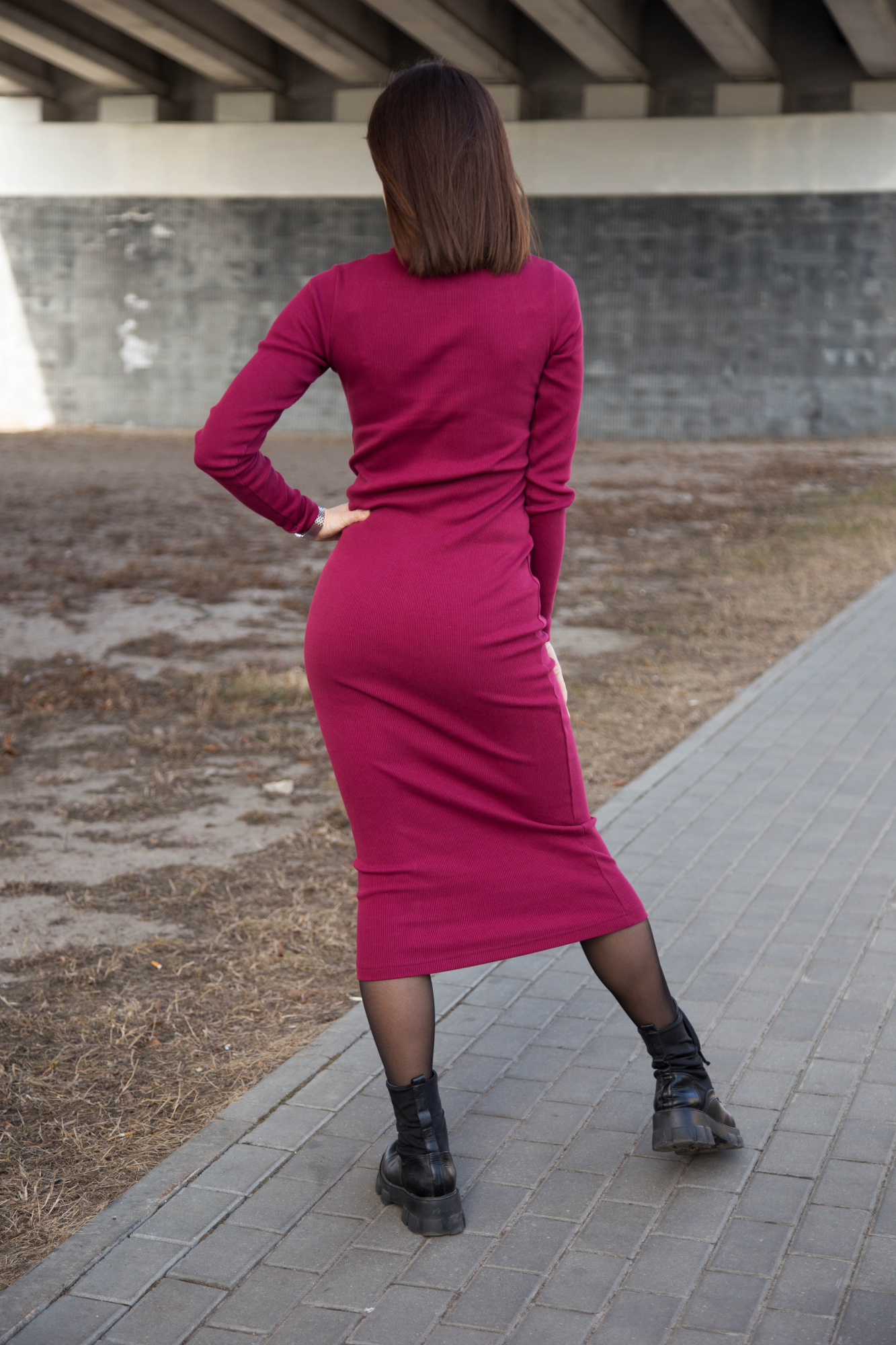 Платье женское М-17063 (Размер:88-94-158,164 Цвет:вишня)