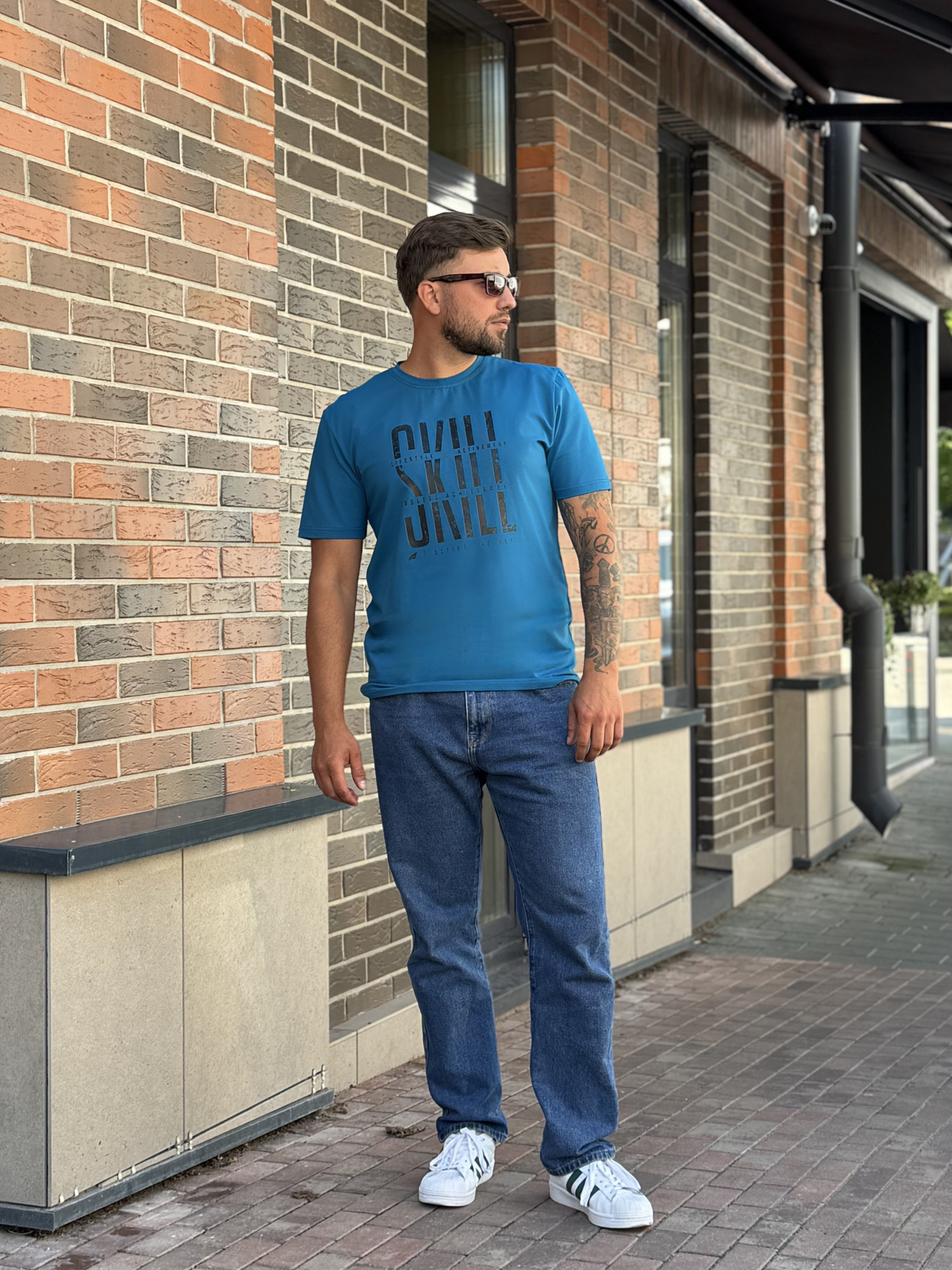 Футболка мужская М-23591 (Размер:104-94-182,188 Цвет:морской)