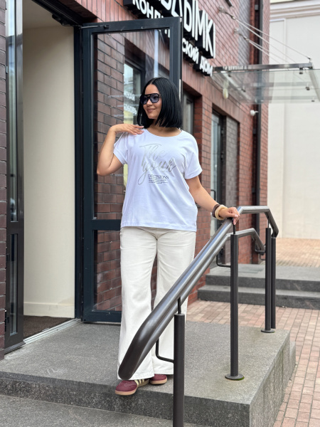 Футболка женская М-13626/4 (Размер:108-114-158,164 Цвет:белый)