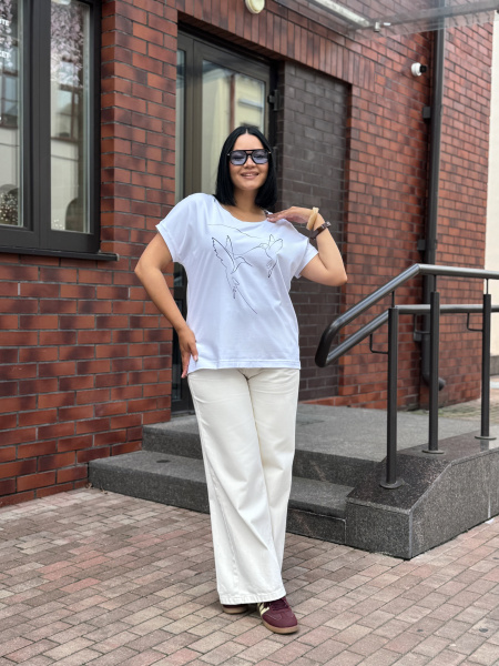 Футболка женская М-13626/5 (Размер:108-114-158,164 Цвет:белый)