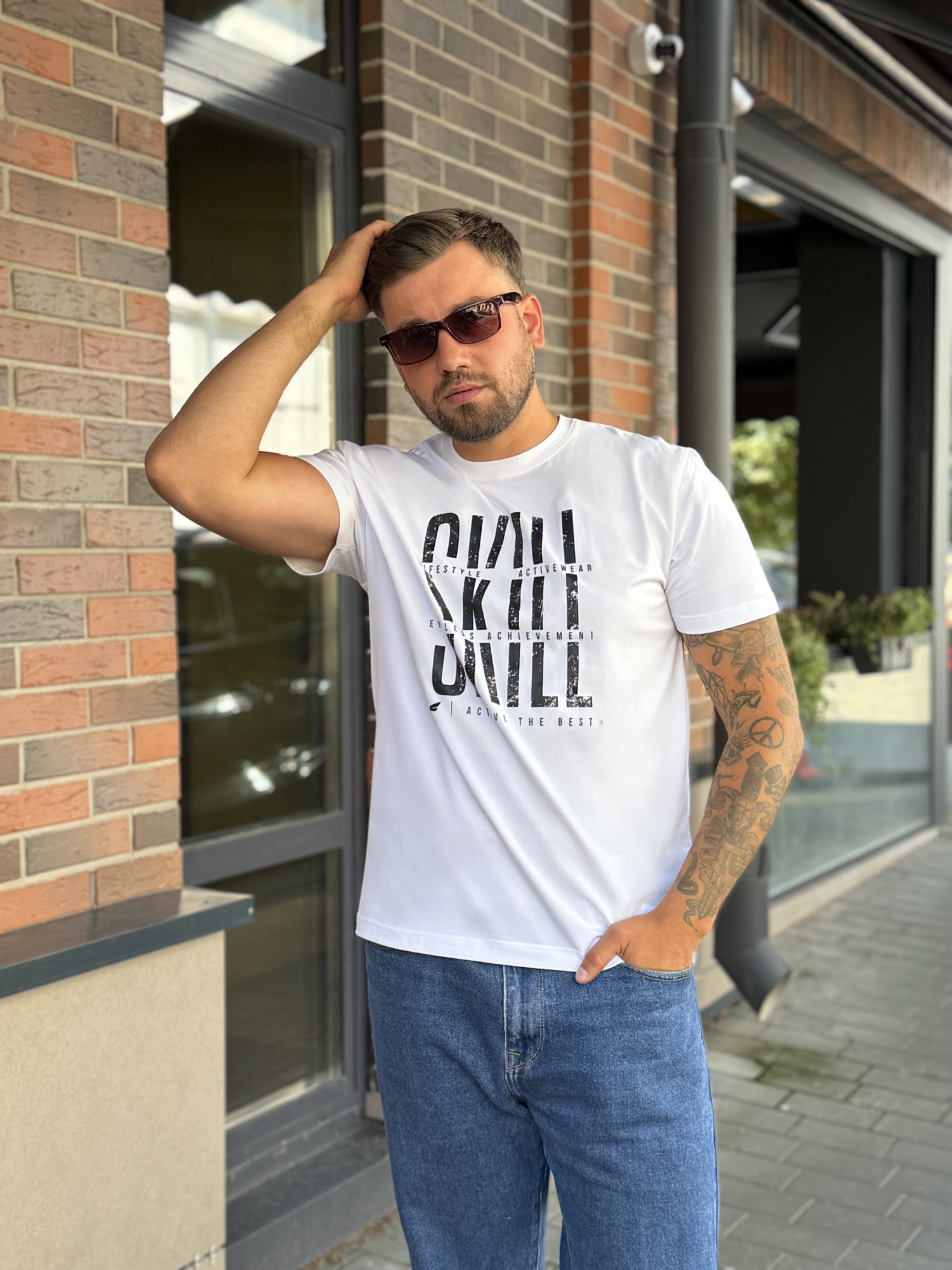 Футболка мужская М-23591 (Размер:100-90-170,176 Цвет:белый)