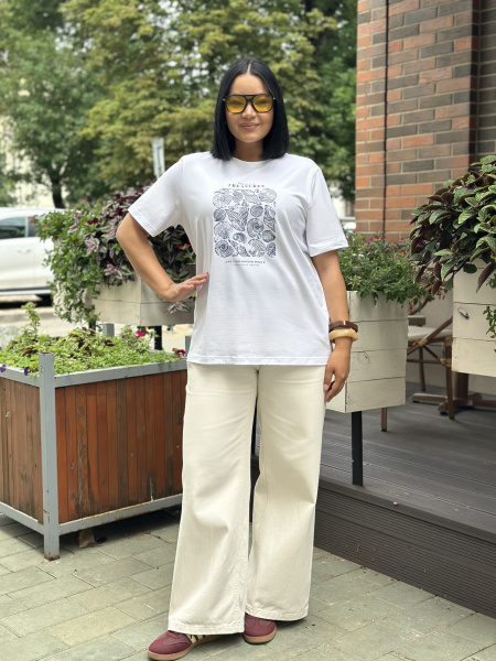 Футболка женская М-13628/2 (Размер:112-118-158,164 Цвет:белый)