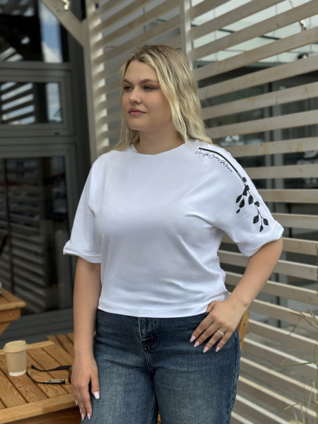 Футболка женская М-13702 (Размер:96-102-158,164 Цвет:белый)