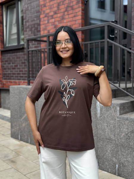 Футболка женская М-13628/1 (Размер:104-110-158,164 Цвет:шоколад)