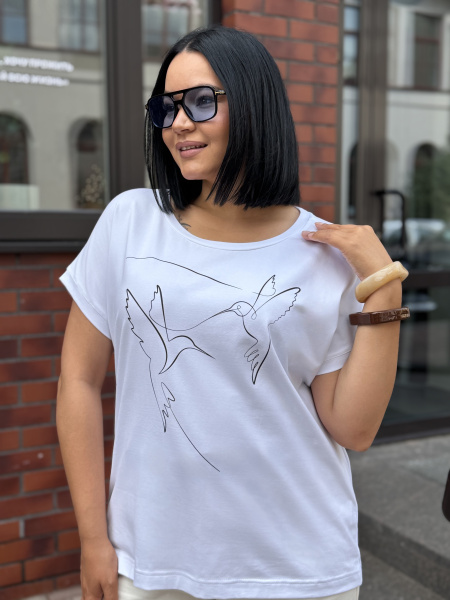 Футболка женская М-13626/5 (Размер:108-114-158,164 Цвет:белый)