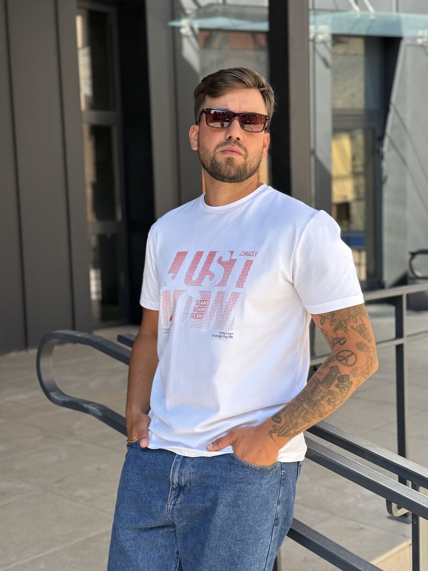 Футболка мужская М-23591/9 (Размер:104-94-170,176 Цвет:белый)