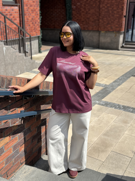 Футболка женская М-13628/5 (Размер:104-110-158,164 Цвет:бургундский)