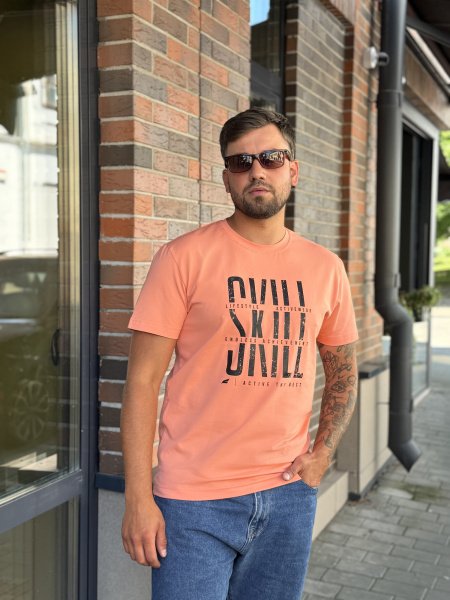 Футболка мужская М-23591 (Размер:100-90-170,176 Цвет:терракот)