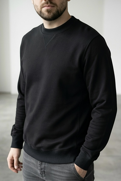 Свитшот мужской М-У23621 (Размер:100-90-170,176 Цвет:черный)