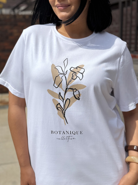 Футболка женская М-13628/1 (Размер:104-110-158,164 Цвет:белый)